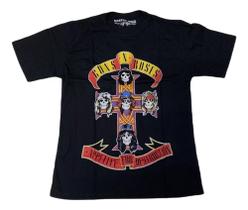 Camiseta Guns N' Roses Blusa Unissex Preta Banda De Rock Mr247 BM