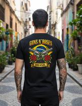 Camiseta Guns N Roses Brasil Rock Masculina Estampa Costas