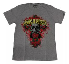Camiseta Guns N' Roses Caveira Blusa Adulto Unissex Banda de Rock Bo522cz BO522BC