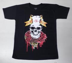 Camiseta Guns N Roses Logo Caveira Banda de Rock EPI061 BRC