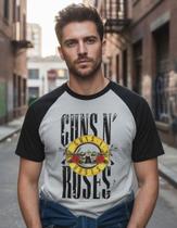 Camiseta Guns N Roses Raglan Plus Size