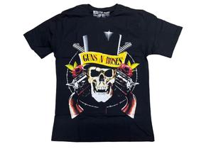 Camiseta Guns N Roses Slash Axl Rose Caveira Blusa Adulto Unissex Banda de Rock Mr352 BM Camiseta Guns N Roses Slash Axl Rose Caveira Blusa Adulto Unissex Banda de Rock Mr352 BM