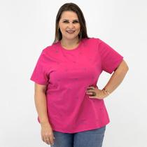 Camiseta Habana Plus Size Manga Curta Feminina