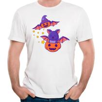 Camiseta halloween aboboras e morcegos camisa divertido