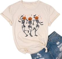 Camiseta Halloweentown University para mulheres com estampa de abóbora Camiseta Halloweentown University para mulheres com estampa de abóbora