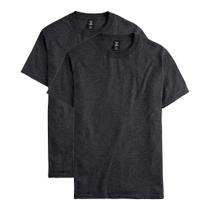 Camiseta Hanes Beefy de manga curta para homens, pacote com 2 unidades Charcoal Camiseta Hanes Beefy de manga curta para homens, pacote com 2 unidades Charcoal
