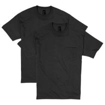 Camiseta Hanes Beefy-T 2 Unidades Preta com Bolso G Camiseta Hanes Beefy-T 2 Unidades Preta com Bolso G