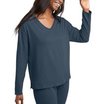 Camiseta Hanes Comfortblend Originals com decote em V de manga comprida