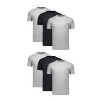 Camiseta Hanes Masculina com Bolso Pacote com 6 Algodão Macio Camiseta Hanes Masculina com Bolso Pacote com 6 Algodão Macio