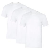 Camiseta Hanes Sweat Block Gola Careca Branca Kit com 3