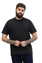Camiseta Hangar 33 Plus Size Cotton Preto Camiseta Hangar 33 Plus Size Cotton Preto