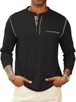 Camiseta Hardaddy Henley de manga comprida para homens