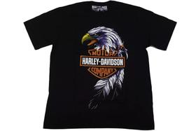 Camiseta Harley Davidson Águia Logo Moto Clube Motocicleta Blusa Adulto Plus Size Mr291