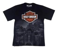 Camiseta Harley Davidson Moto Moto Clube Motocicleta Motoqueiro Blusa Adulto e Plus Size Mr1114 BM