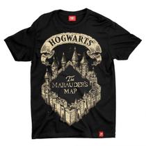 Camiseta Harry Potter Hogwarts Mapa Tamanho:MCor:Preto