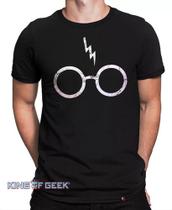 Camiseta Harry Potter Oculos Magia Bruxo Minimalista Camisa