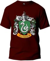 Camiseta Harry Potter Sonserina Adulto Camisa Manga Curta Premium 100% Algodão Fresquinha
