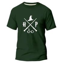 Camiseta Harry Potter T-shirt Estampada Gola Redonda Algodão Feminina Masculino
