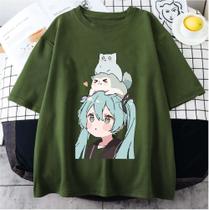 Camiseta Hatsune Miku Gatinho Unissex
