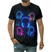 Camiseta Headphone Dj Música Eletrônica Som Estilo Camiseta Headphone Dj Música Eletrônica Som Estilo