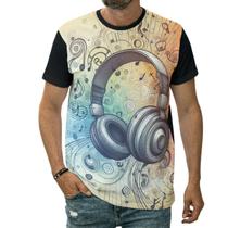 Camiseta Headphone Neon Música Eletrônica Music Rock Dj Arte