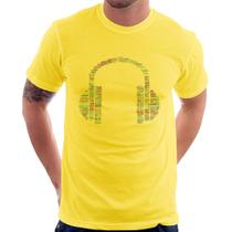 Camiseta Headphone Palavras - Foca na Moda