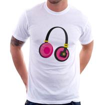 Camiseta Headphone Rosa - Foca na Moda