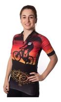 Camiseta Heatd Ciclismo Feminina Laranja E Preta