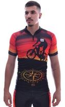 Camiseta Heatd Ciclismo Laranja E Preta