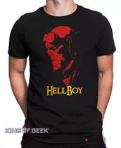 Camiseta Hellboy Filme Camisa Geek Série Blusa Preta Algodão