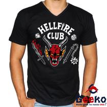 Camiseta Hellfire Club 100% Algodão Stranger Things Geeko