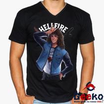 Camiseta Hellfire Club Eddie Munson 100% Algodão Stranger Things Geeko