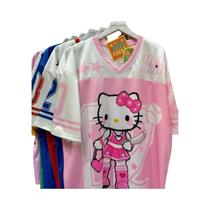 Camiseta Hello Kitty Com Decote Em V Para Mulheres E Homens, Leve, Respirável, Casual, Streetwear,