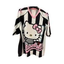Camiseta Hello Kitty Com Decote Em V Para Mulheres E Homens, Leve, Respirável, Casual, Streetwear,