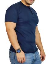 Camiseta Henley J Silver Slim Fit Manga Curta 4 Botões - Disponível em 3 cores