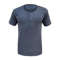 Camiseta Henley Masculina Camisa Algodão Premium Gola Portuguesa Padre Mescla Não Amassa