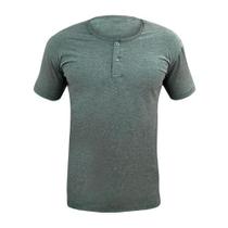 Camiseta Henley Masculina Camisa Algodão Premium Gola Portuguesa Padre Mescla Não Amassa