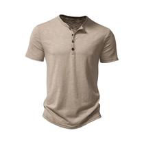 Camiseta Henley Masculina Casual - Manga Curta, Gola Polo, Algodão Premium Camiseta Henley Masculina Casual - Manga Curta, Gola Polo, Algodão Premium