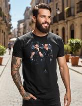 Camiseta Henrique e Juliano Masculina Preta Camisa Sertanejo Show Estampada
