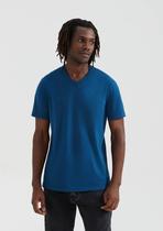 Camiseta Hering Básica Masculina Manga Curta Gola V World Azul Camiseta Hering Básica Masculina Manga Curta Gola V World Azul