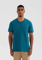 Camiseta Hering Básica Masculina Manga Curta Gola V World Verde Camiseta Hering Básica Masculina Manga Curta Gola V World Verde