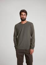 Camiseta Hering Masculina Manga Longa Decote V World Verde