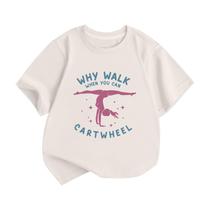 Camiseta Hiehiety Girls Gymnastics Why Walk When Cartwheel 7-8Y