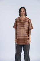 Camiseta hocks adulto paralelo listrado- marrom Camiseta hocks adulto paralelo listrado- marrom