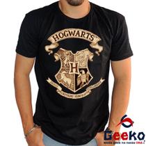 Camiseta Hogwarts 100% Algodão Harry Potter Geeko