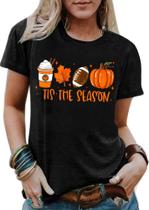 Camiseta Hohololo Halloween Tis The Season Pumpkin Latte Feminina Camiseta Hohololo Halloween Tis The Season Pumpkin Latte Feminina