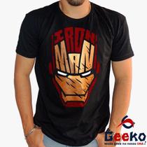 Camiseta Homem de Ferro 100% Algodão Iron Man Geeko
