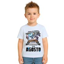 Camiseta Homens Deuses Nascem Em Agosto Personalizada