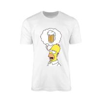 Camiseta Homer pensando em beber Masculina Casual