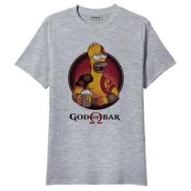 Camiseta Homer Simpson God of Bar War Geek Nerd Séries